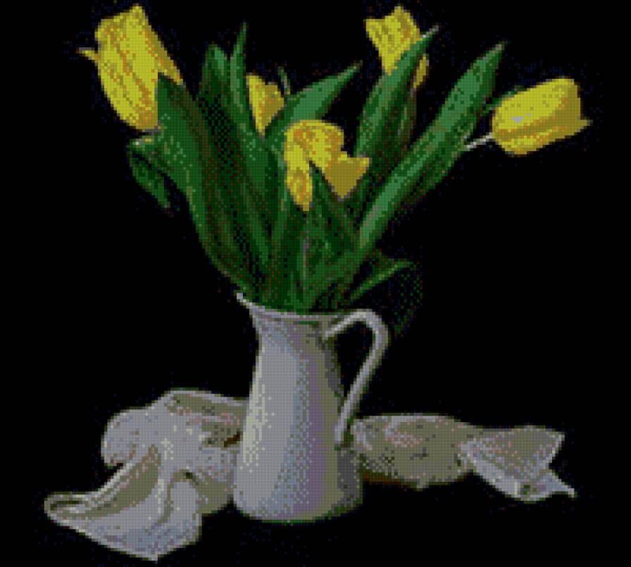 ТЮЛЬПАНЫ - ваза, натюрморт, цветы - предпросмотр
