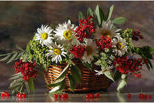 Схема вышивки «РЯБИНА В КОРЗИНКЕ»