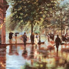 Схема вышивки «дождь в городе»