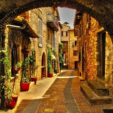 Схема вышивки «старая улица»