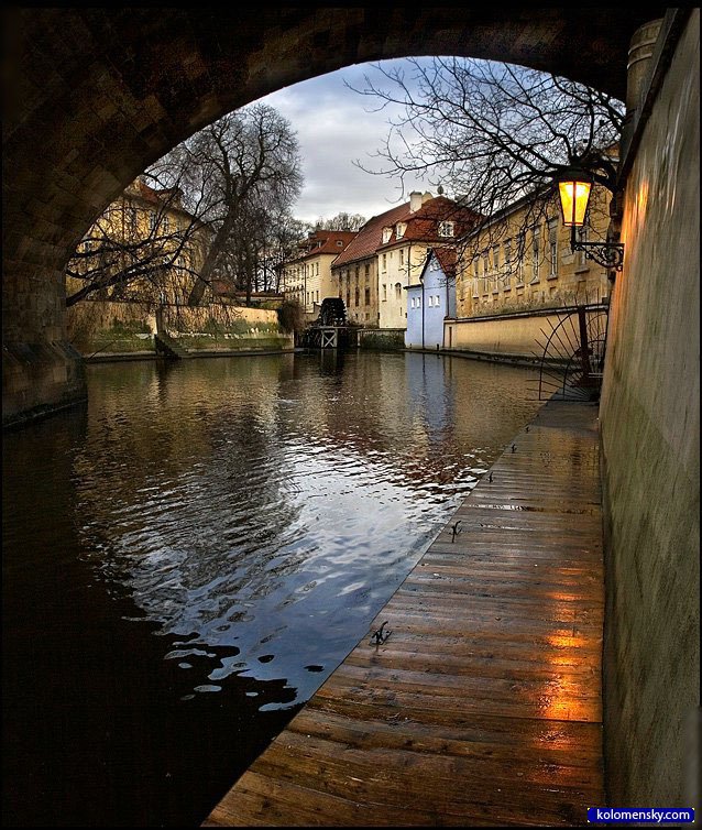 пейзаж - арка, город, река, пейзаж - оригинал