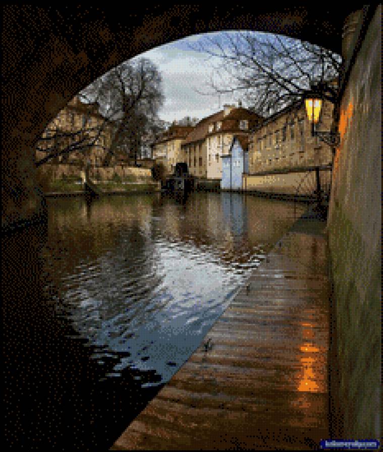 пейзаж - река, город, пейзаж, арка - предпросмотр