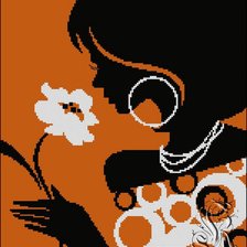 Схема вышивки «Девушка с цветком»