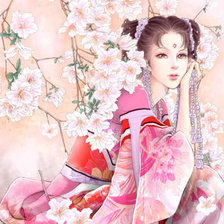 Схема вышивки «мечтательница»