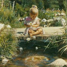 Схема вышивки «девочка у озера»