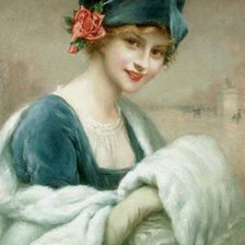 Схема вышивки «kobieta z białą mufką»