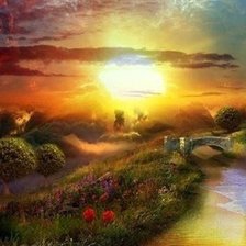 Схема вышивки «закат»