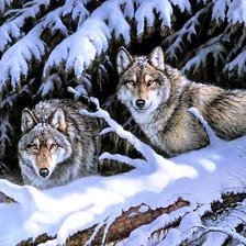 Схема вышивки «Волки»