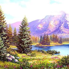 Схема вышивки «Снежные вершины»