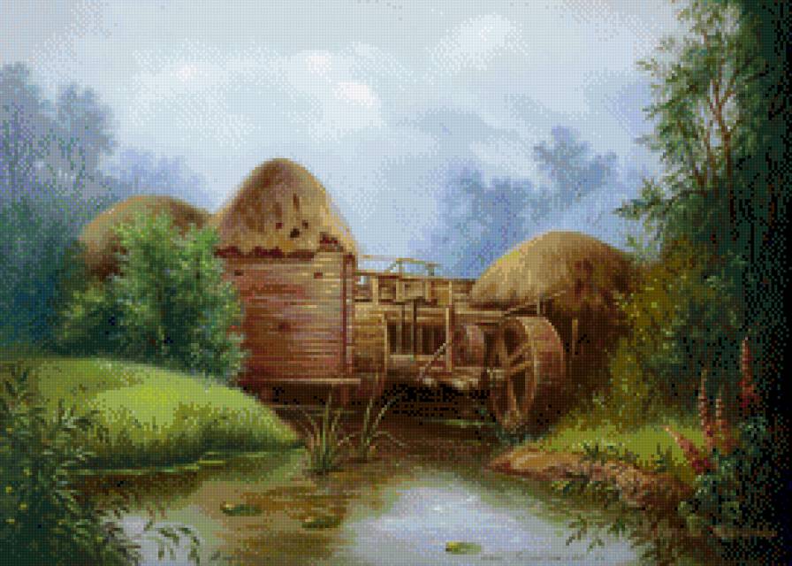 Старая мельница. - вода, мельница, река, лето - предпросмотр