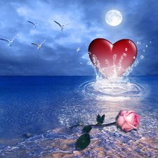 Схема вышивки «Сердце и роза»