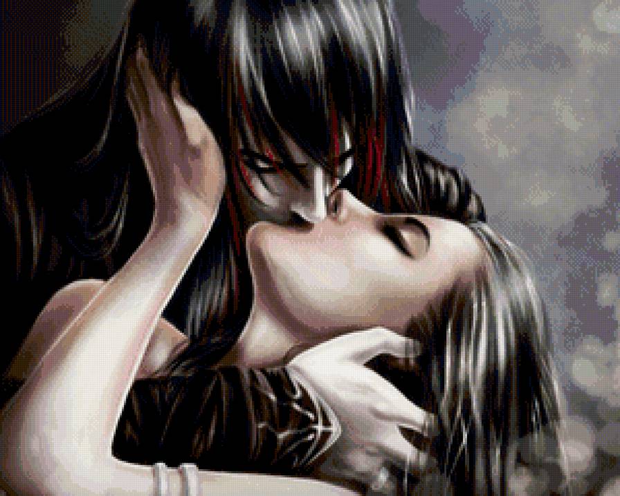 Влюбленная пара - любовь, поцелуй - предпросмотр