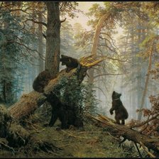 Схема вышивки «шишкин утро в сосновом лесу»