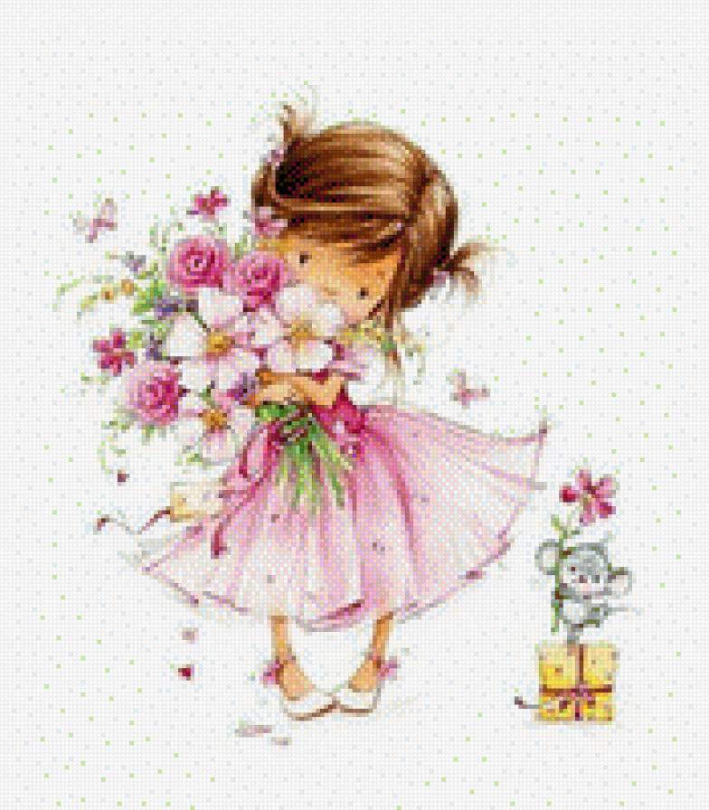 Девочка и мышь - предпросмотр