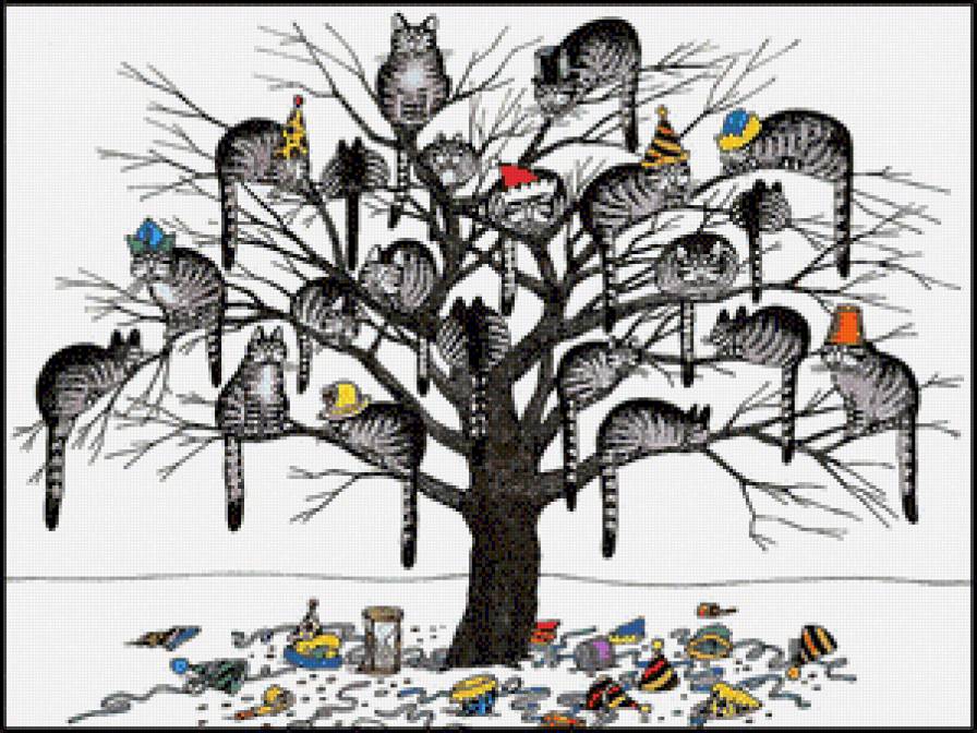 котики - дерево, кот - предпросмотр