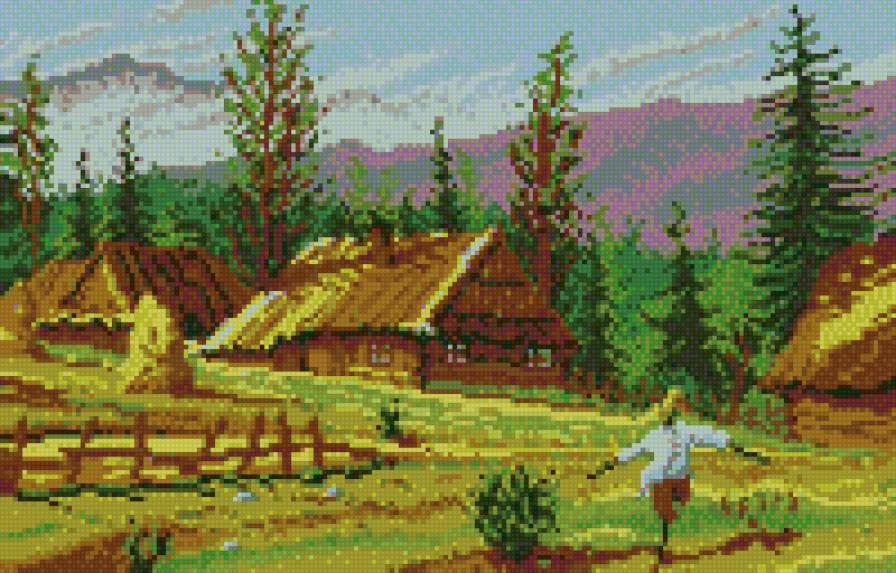 СЕЛЬСКИЙ ПЕЙЗАЖ - лето, домик, пейзаж - предпросмотр