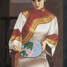 Схема вышивки «Девушка с веером»