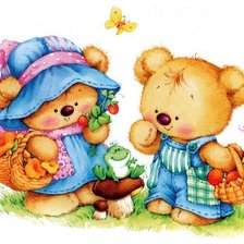 Схема вышивки «мишки в лесу»