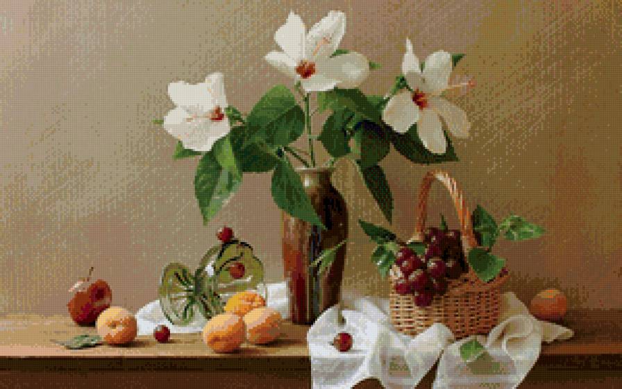 натюрморт - фрукты, цветы, натюрморт - предпросмотр