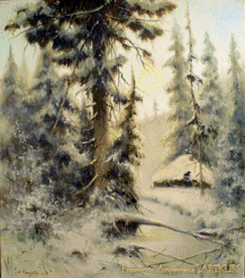 Krzysztof Kurzydlak-Zima - pejzaz, las, zima - предпросмотр