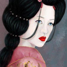 Схема вышивки «портрет гейши»