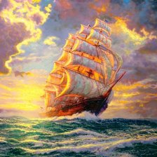 Схема вышивки «Паруса в море»