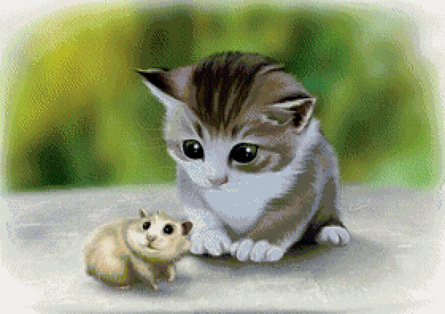 Кто ты? На мышку не похож! - кот, приколы, животные, хомячок - предпросмотр