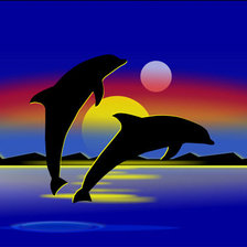 Схема вышивки «дельфины»