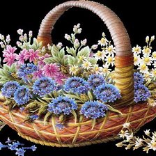 Схема вышивки «Корзина цветов»