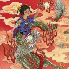 Схема вышивки «Девочка с драконом»