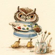 Схема вышивки «Сова-художница»