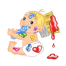 Схема вышивки «малюк-художник»