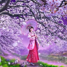 Схема вышивки «сакура»