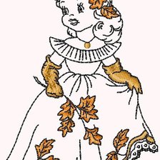 Схема вышивки «девочка осень»