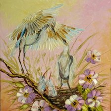 Схема вышивки «аисты»