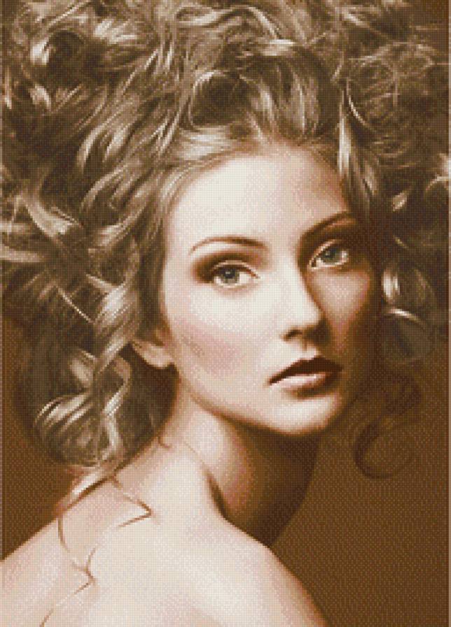 Девушка - дама, девушка, монохром, красавица - предпросмотр