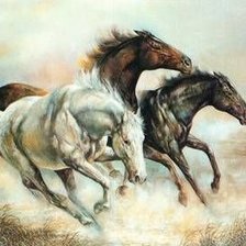 Схема вышивки «Кони»