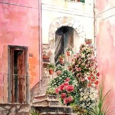 Схема вышивки «улочка в париже»