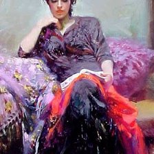 Схема вышивки «Портрет молодой женщины. Пино Даэни»