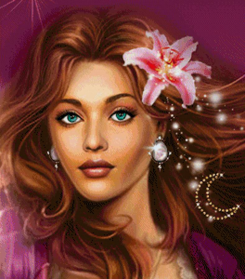 портрет голубоглазой красавицы - портрет - предпросмотр