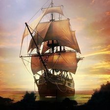 Схема вышивки «корабль»