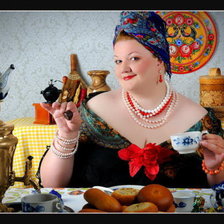 Схема вышивки «у самовара я и моя дуся»