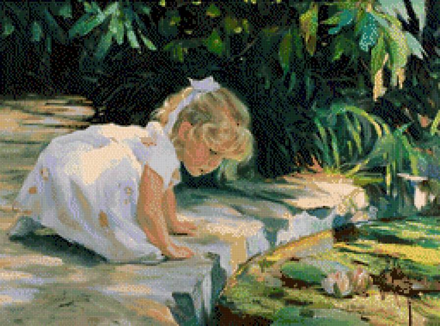 Девочка у пруда - предпросмотр