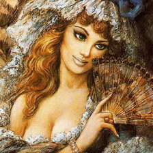 Схема вышивки «красавица с веером»