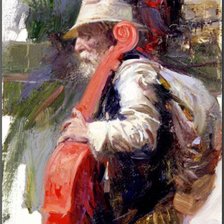 Схема вышивки «Старый музыкант.Пино Даэни»