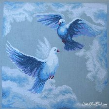 Схема вышивки «голуби»