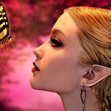 Схема вышивки «Эльфийка с бабочкой»