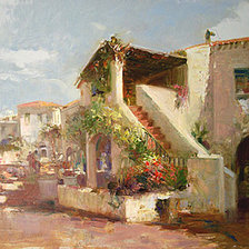 Схема вышивки «Уютный дворик.Пино Даэни»