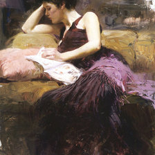 Схема вышивки «Портрет Женщины.Пино Даэни»