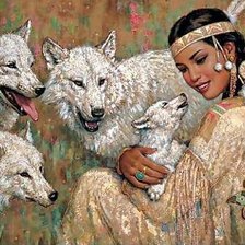 девушка и волки